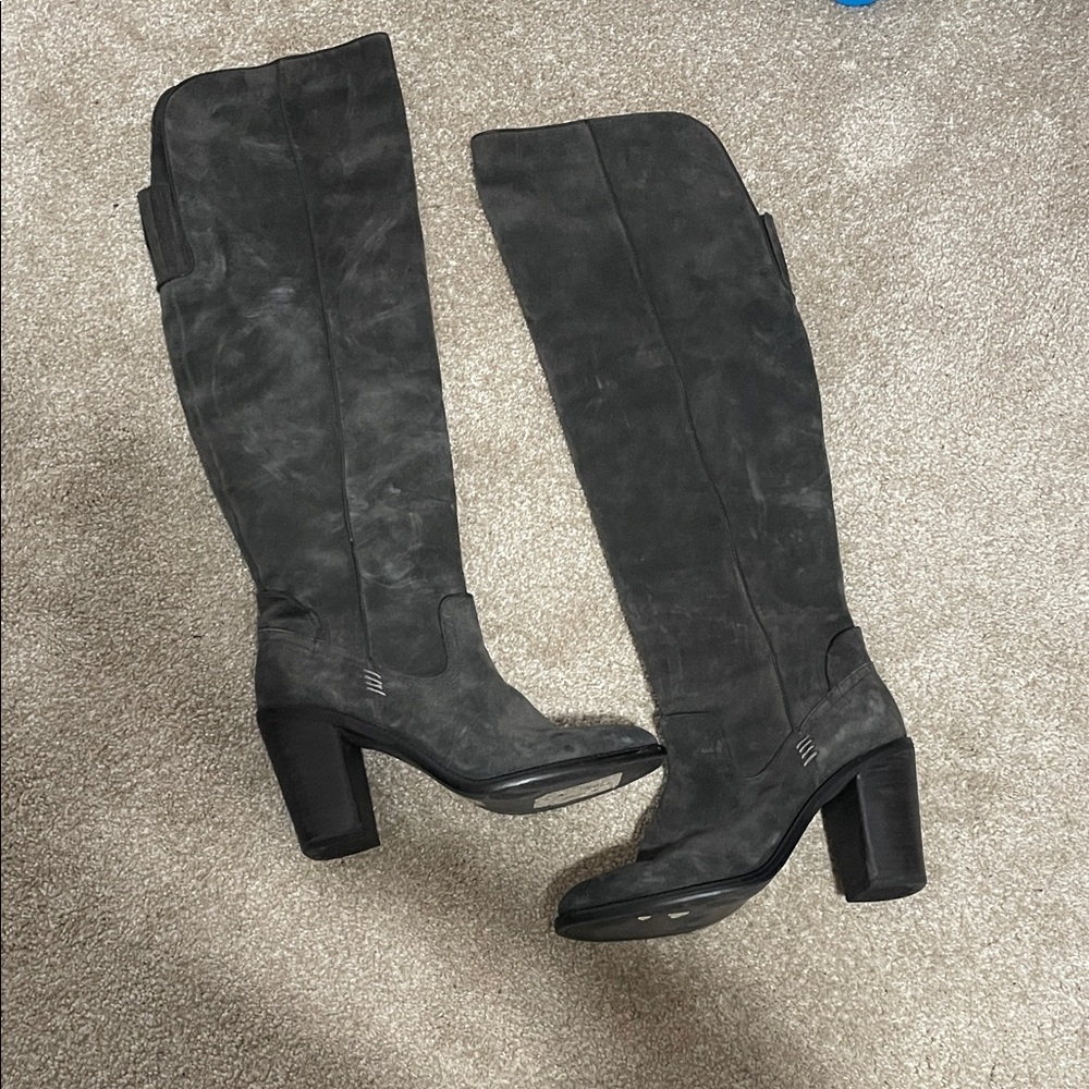 Dolce Vita Women's Over-the-Knee Suede Block Heel Boots - Gray